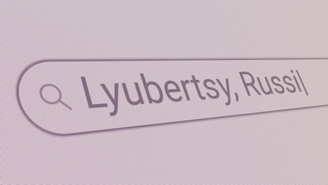 Search Bar Lyubertsy Russia 
Close Up Single Line Typing Text Box Layout Web Database Browser Engine Concept
