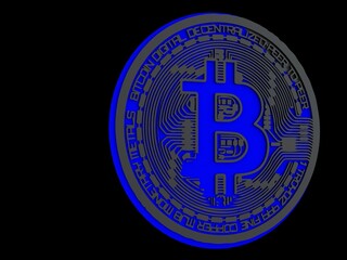 3D illustration of Bitcoin cryptocurrency, the coin of the future.