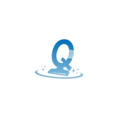 Cleaning service logo illustration with letter Q  icon template