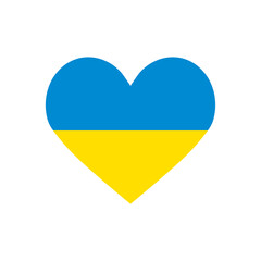Ukraine Flag in Heart. Save Ukraine concept. Vector illustration. 