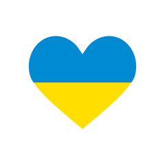 Ukraine Flag in Heart. Save Ukraine concept. Vector illustration. 