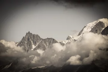 Paintings on glass Mont Blanc Aiguille du Midi au dessus des nuages
