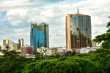 View of the Nairobi building, the capital of Kenya. Africa. - obrazy, fototapety, plakaty