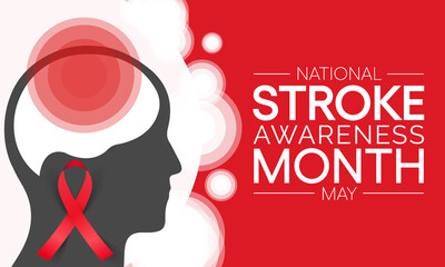 National Stroke awareness month is observed every year in May, it is a serious life-threatening medical condition that happens when the blood supply to part of the brain is cut off. Vector art