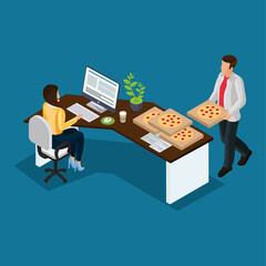 Concept of the coworking center. Business meeting. Multicultural team. Shared working environment.
