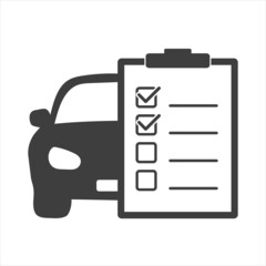 Car service list icon. Checklist car servise maintenance icon. Vector illustration