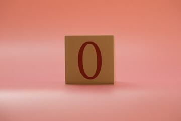 Numbers or dates on wooden cubes, zero