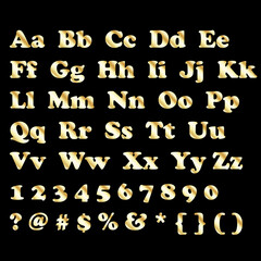 Vector - Letter and Numbers - Gold