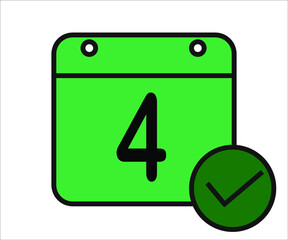 day 4 green calendar icon with white background.
days of the month