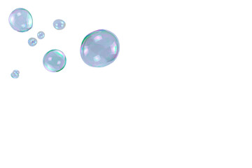 Soap bubbles isolated on a white background