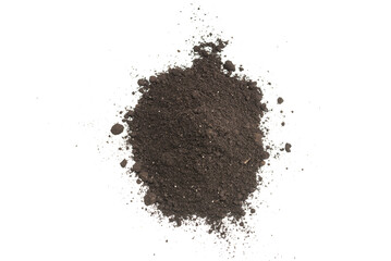 Black land for plant isolated on white background.