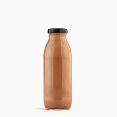smoothie glass bottle. healthy food concept. isolated on white