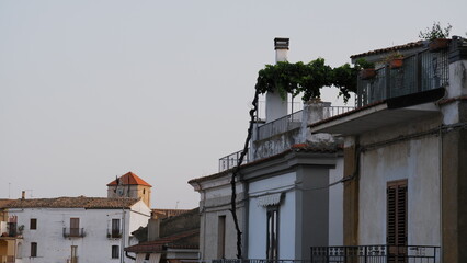 Streets of town with cafes and restaurants