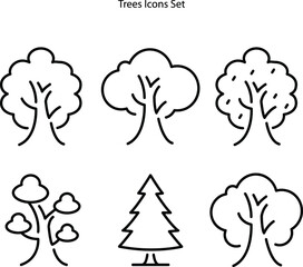Tree icons set isolated on white background. Tree symbol vector. Tree Sign.