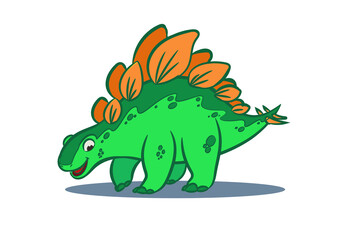cartoon stegosaurus illustration vector