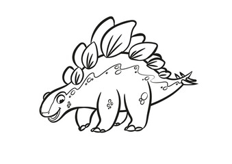 stegosaurus cartoon illustration coloring book