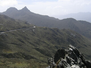 Landscapes of the mountains of Venezuela, the beginning of the Andean mountain range in Merida....