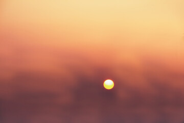 Beautiful Sunset at the twilight. Golden sky.