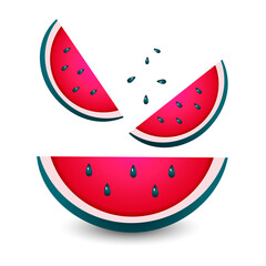 slice of watermelon isolated on white