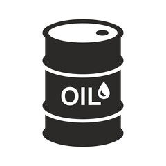 Oil icon. Oil drum container, barrel. Oil industry. Vector icon isolated on white background.