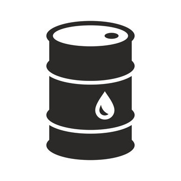 Oil icon. Oil drum container, barrel. Oil industry. Vector icon isolated on white background.
