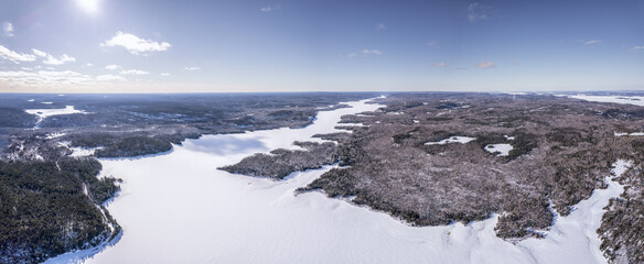 Aerial Of Winter Ottawa River Ice