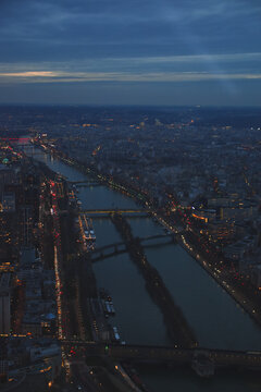 Foto del río Sena en París desde la torre Eiffel, Francia