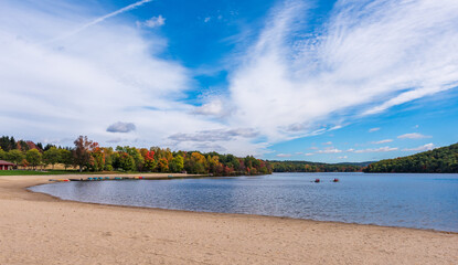 Beach On Lake Taghkanic State Park In Hudson Valley New York