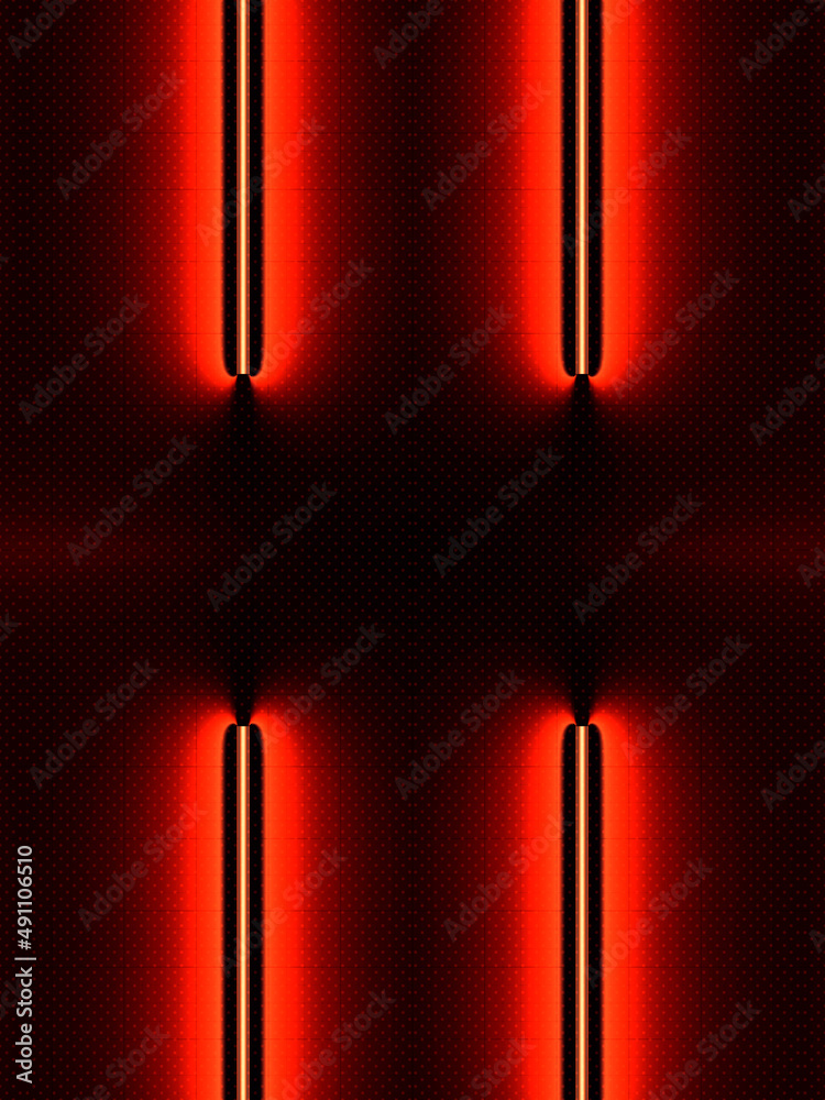 Poster pattern of glowing neon stripes. trendy 3d rendering digital illustration. abstract digital backgrou