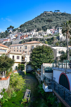 Panoramic view of Sarno, town in the province of Naples, Italy.
