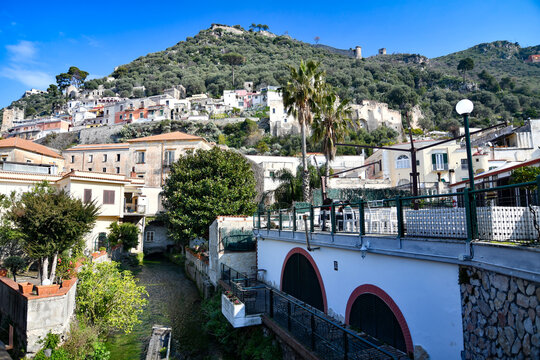 Panoramic view of Sarno, town in the province of Naples, Italy.