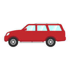 SUV icon. Large passenger universal off-road vehicle. Color silhouette. Side view. Vector simple flat graphic illustration. Isolated object on a white background. Isolate.