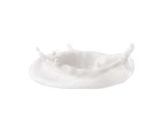 Crown splash of milk or yoghurt isolated on white background. Milk splash for design.