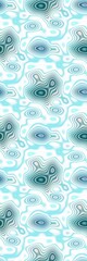 Soft blu washy water tie dye border edge background. Painted in watercolor wash side banner strip. Coastal ombre swirl web design element, divider or decorative sea pool backdrop for mobile phone.