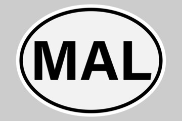 Obraz premium Malaysia international vehicle registration code