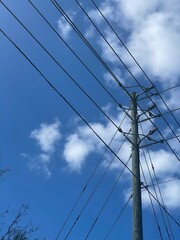 Fototapeta premium power lines in the sky