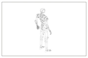 3D design of a humanoid robot.