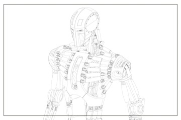 3D design of a humanoid robot.