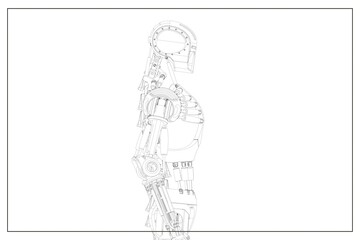 3D design of a humanoid robot.