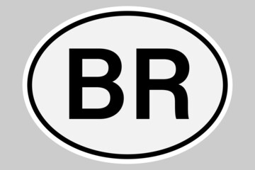 Brazil international vehicle registration code - obrazy, fototapety, plakaty