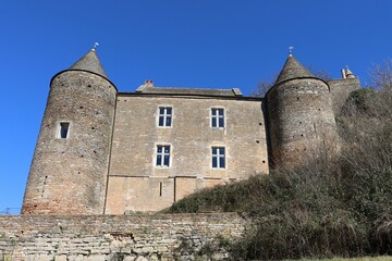 Fototapeta na wymiar Château médiéval, dans le village médiéval de Brancion, ville de Martailly Les Brancion, département de Saône et Loire, France