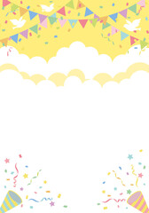 パーティー背景フレーム　イエロー