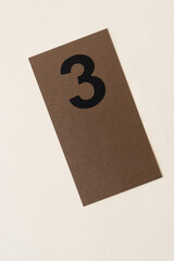 the number three on paper