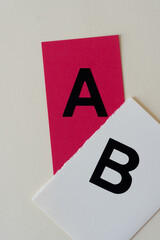 letters A and B on paper