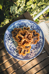 Fried flowers covered with sugar, typical Spanish sweet from Castilla