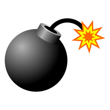bomb with burning fuse