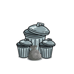 Cartoon Trash Can vector image