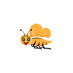 cute bee vector color design illustration icon