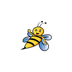 cute bee vector color design illustration icon