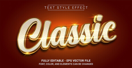 Classic Text Style Effect. Editable Graphic Text Template.